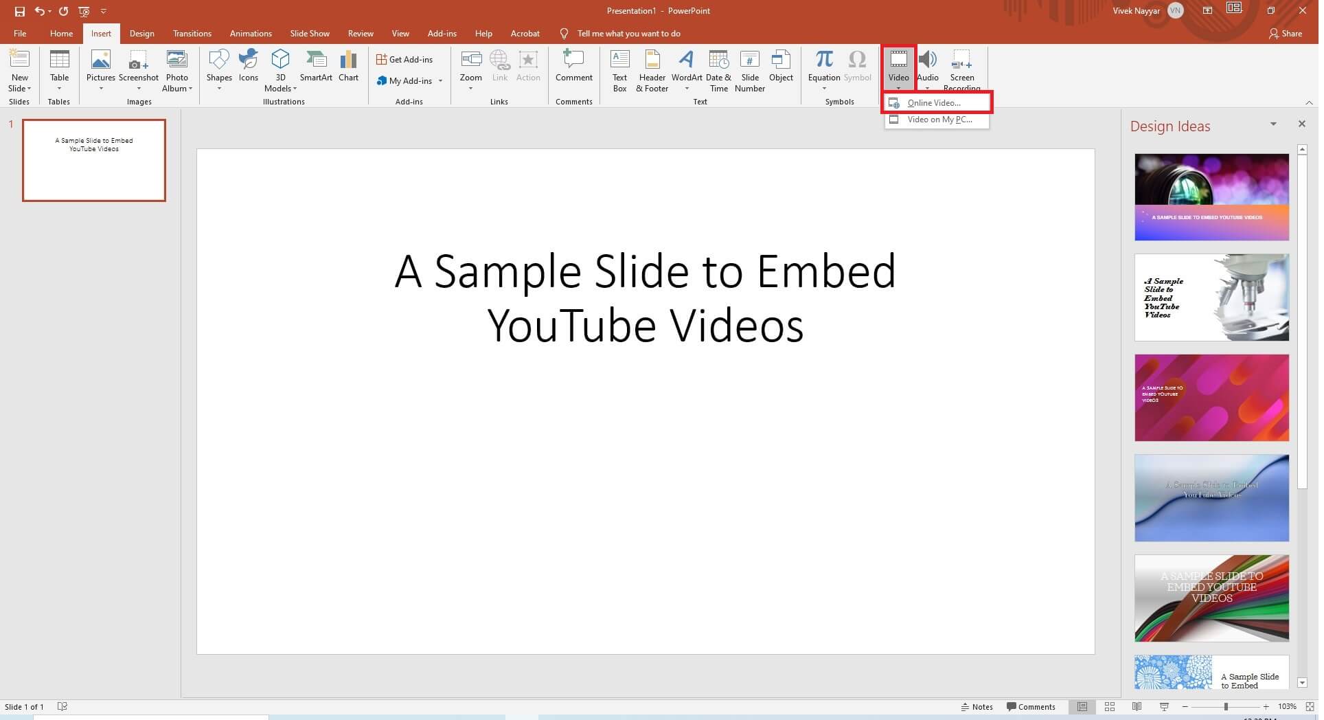 how do you play youtube videos in powerpoint 2011 for mac